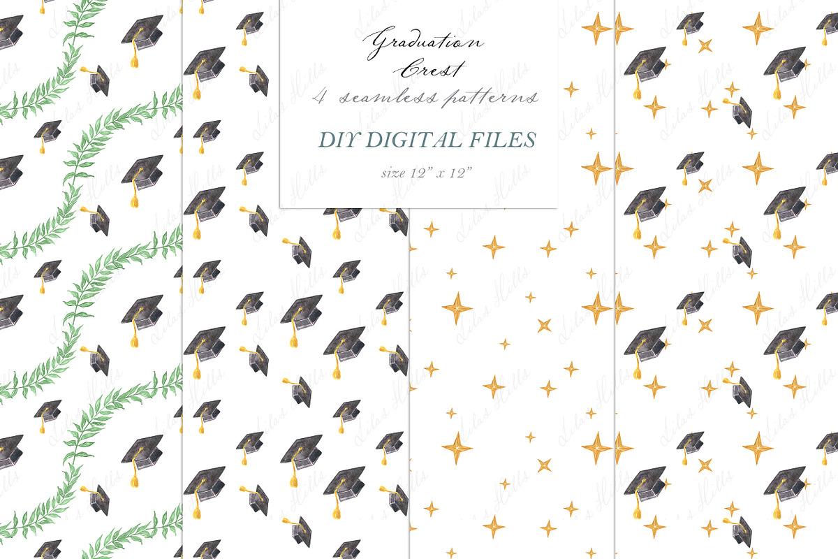 Graduation Watercolor Crest DIY, a Graphic by LABFcreations