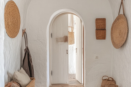 Rustic Boho Farmhouse Hallway, an Architecture Photo by Virgo Studio