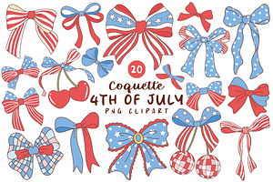 Coquette 4th of July PNG Clipart, a Seasonal Illustration by LemonDesign