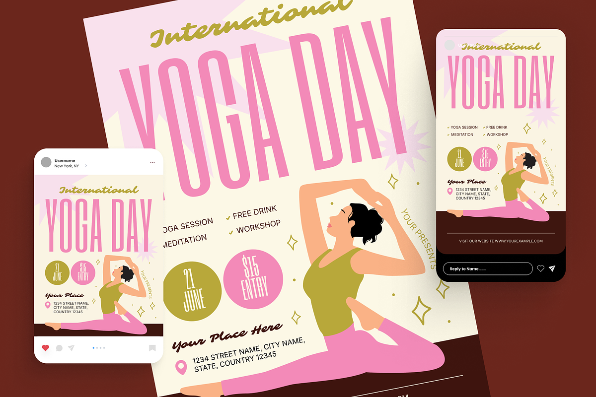 International Yoga Day Flyer Set, a Flyer Template by Annora Studio (Photo 3 of 6)