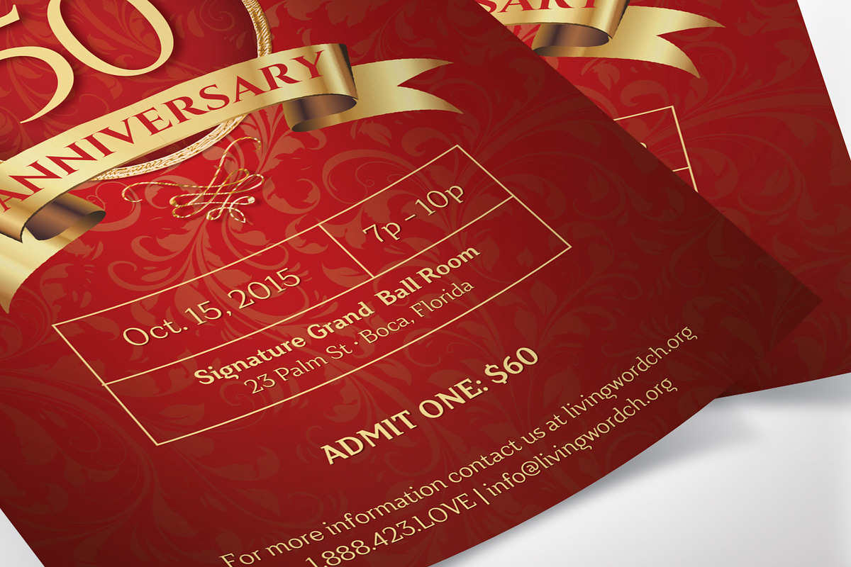 Red Gold Church Anniversary Banquet, a Flyer Template by Four C Graphic (Photo 10 of 10)