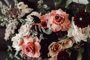 Moody Floral Autumn Wedding Flowers 