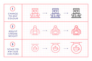 Cafe Line Icons, an Outline Icon by Made by Made (Thumbnail 3 of 7)