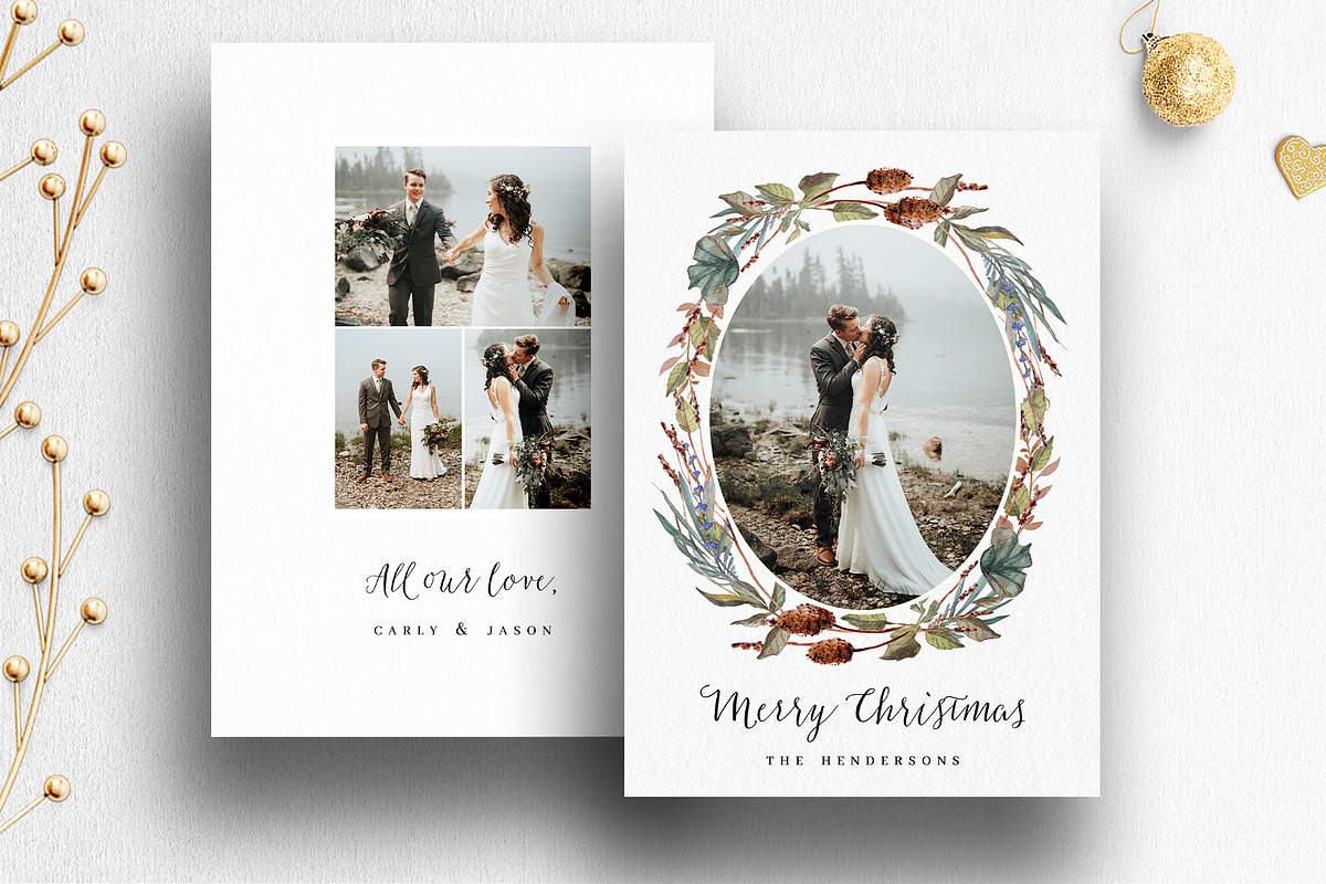 Christmas Card Photo Template, a Card Template by Nifty Template Studio (Photo 1 of 6)