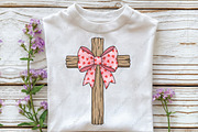 Coquette Valentine Cross PNG, an Illustration by CraftArtStudio (Thumbnail 2 of 4)