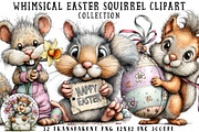 Whimsical Easter Squirrel Clipart, an Illustration by OK Design (Thumbnail 1 of 6)