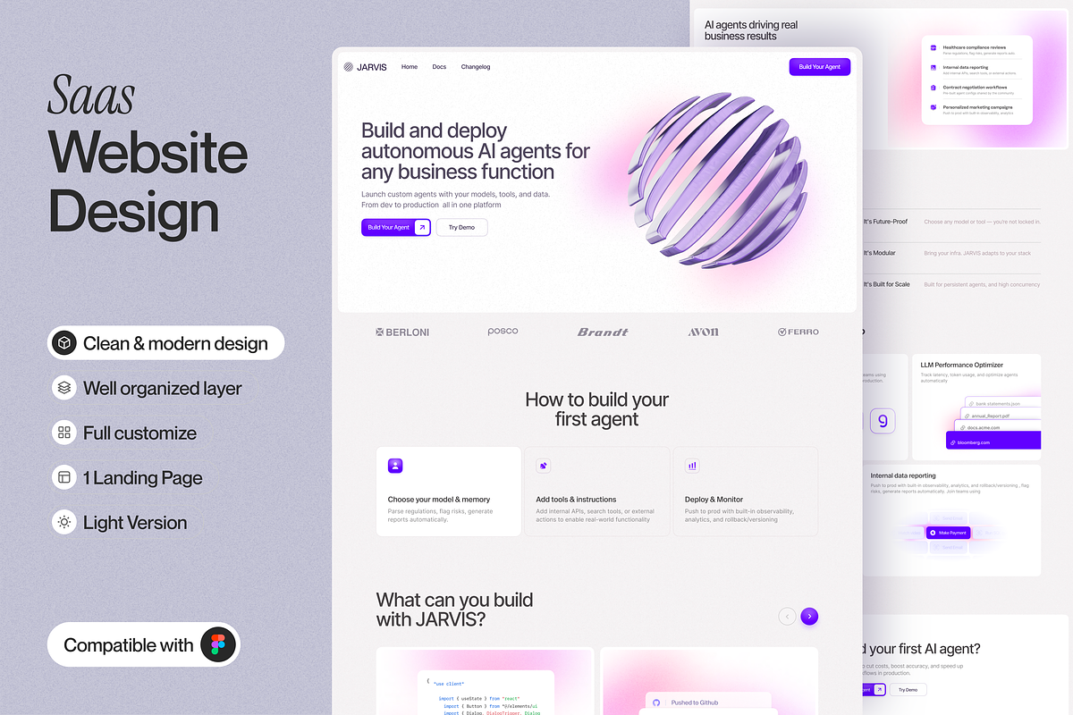 Saas Landing Page, an UI Kit Template by sajon.co