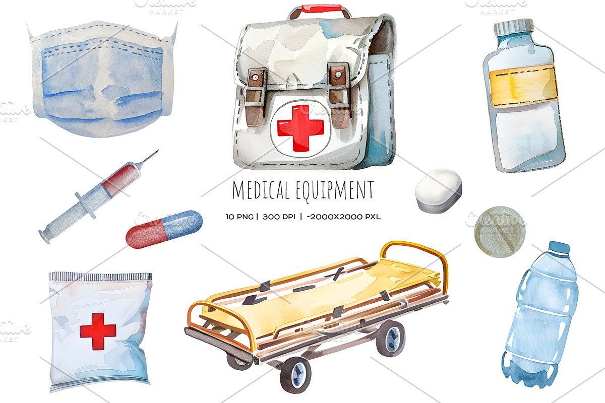 Watercolor rescue service clipart, a Work Illustration by Art and Funny (Photo 4 of 6)