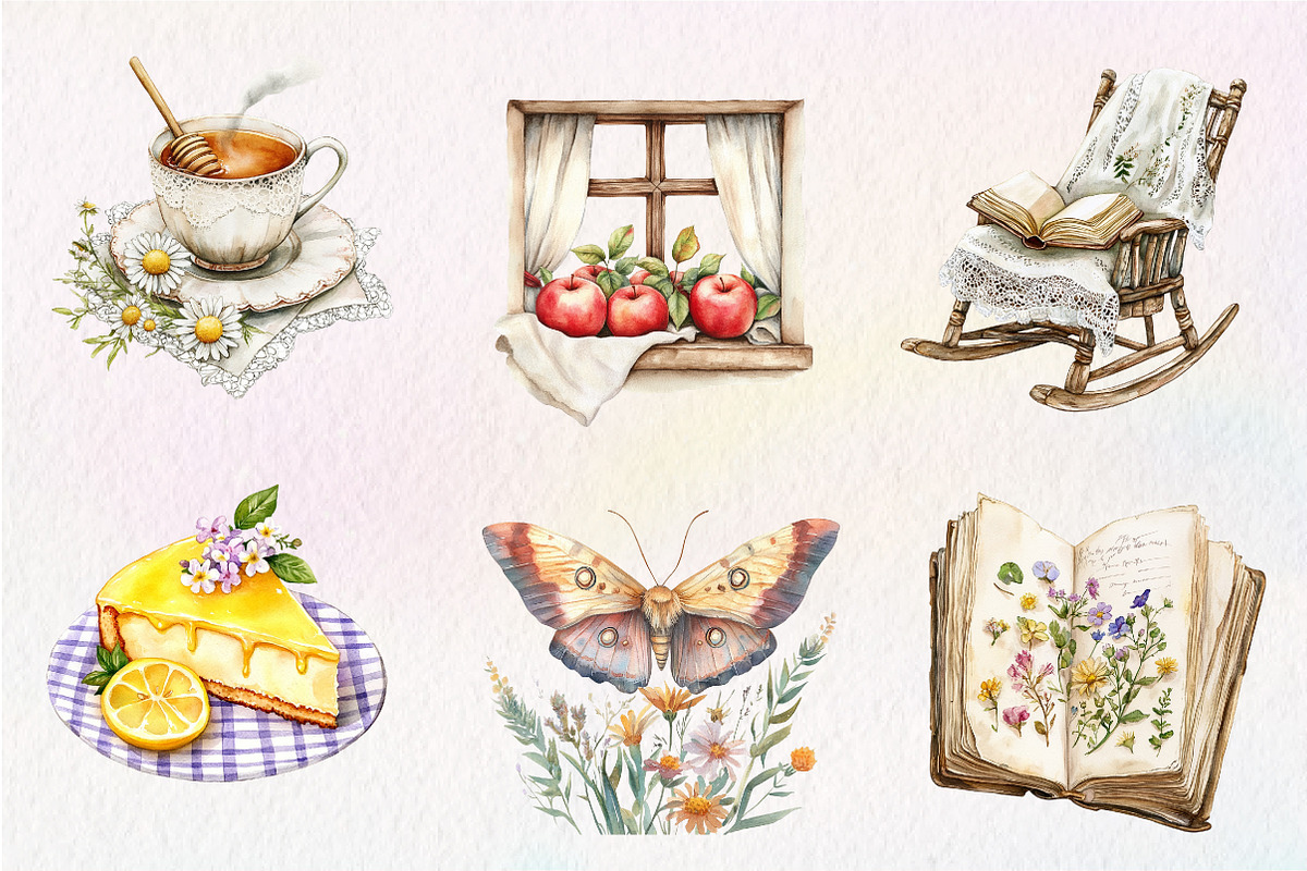 Summer Cottagecore Morning Clipart, an Illustration by CreationArt (Photo 6 of 9)