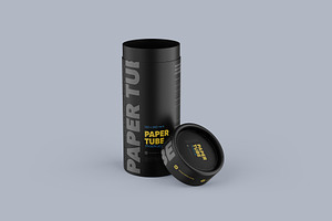 Opened Paper Tube Mockup 103x240mm