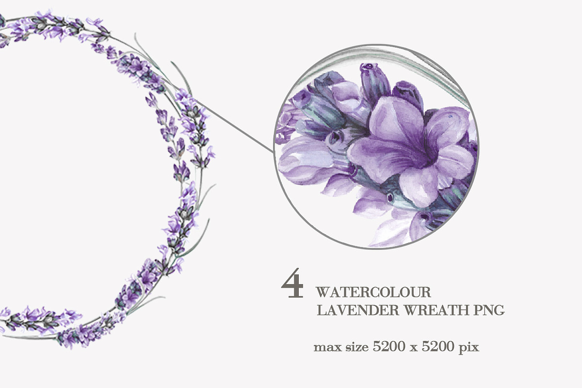 Lavender wreath flower frame png, an Illustration by Kotkoa (Photo 5 of 8)