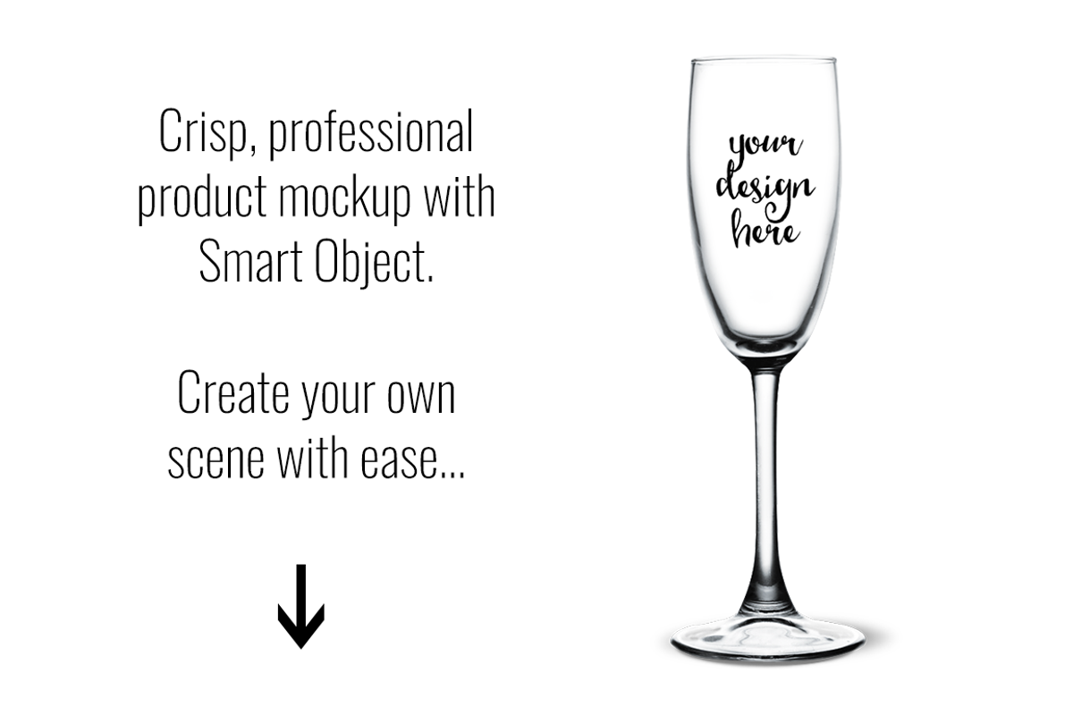 Champagne Flute Mockup w/ Glitter, a Product Mockup by SarahDesign (Photo 7 of 7)