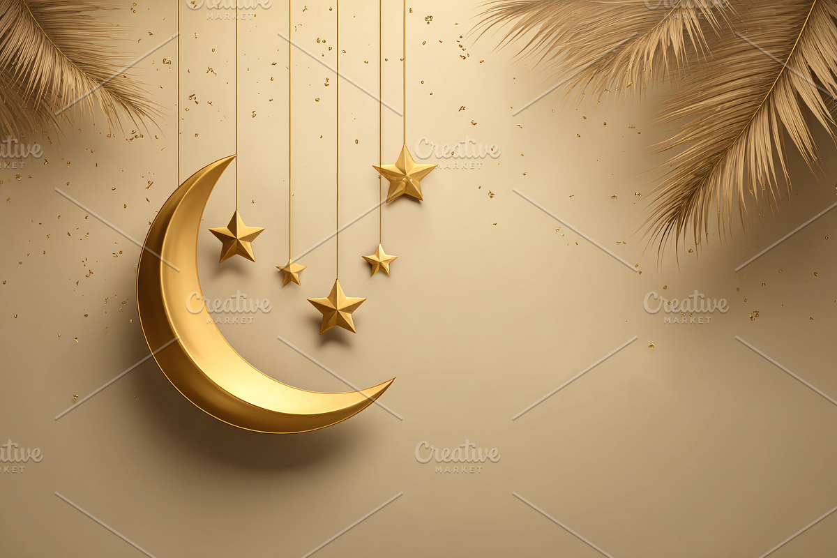 Golden crescent moon and stars hangi, a Background Photo by shahsoft (Photo 2 of 2)