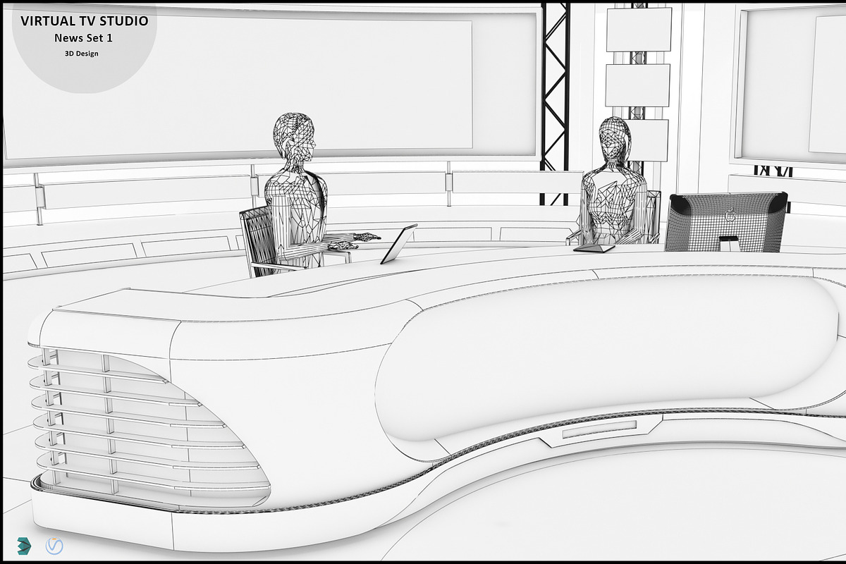 TV Studio Collection Vol 6 - 2 PCS, an Architecture 3D Model by akerStudio (Photo 46 of 98)