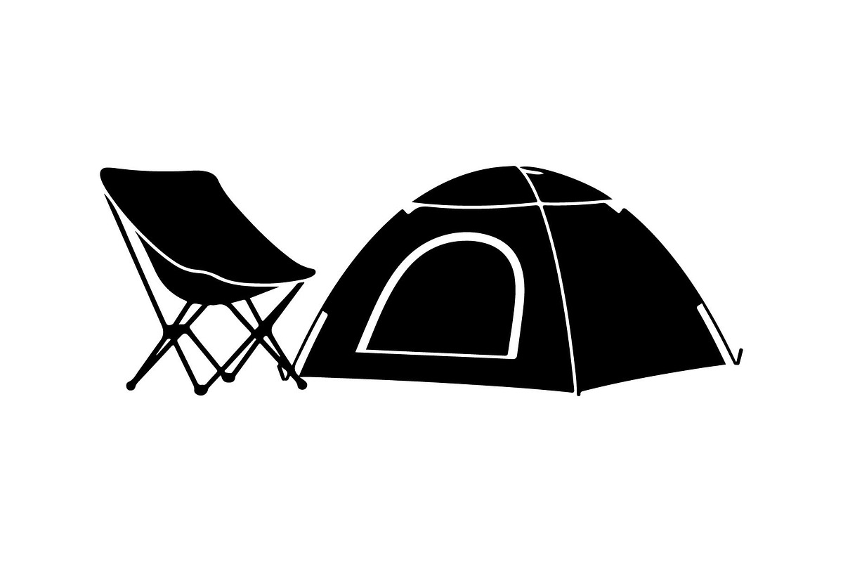 Outdoor Camping Scene Silhouettes Se, an Object Graphic by yasushie (Photo 5 of 6)