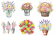 Watercolor Spring Garden Clipart PNG, an Object Illustration by KennedyStudio (Thumbnail 3 of 5)