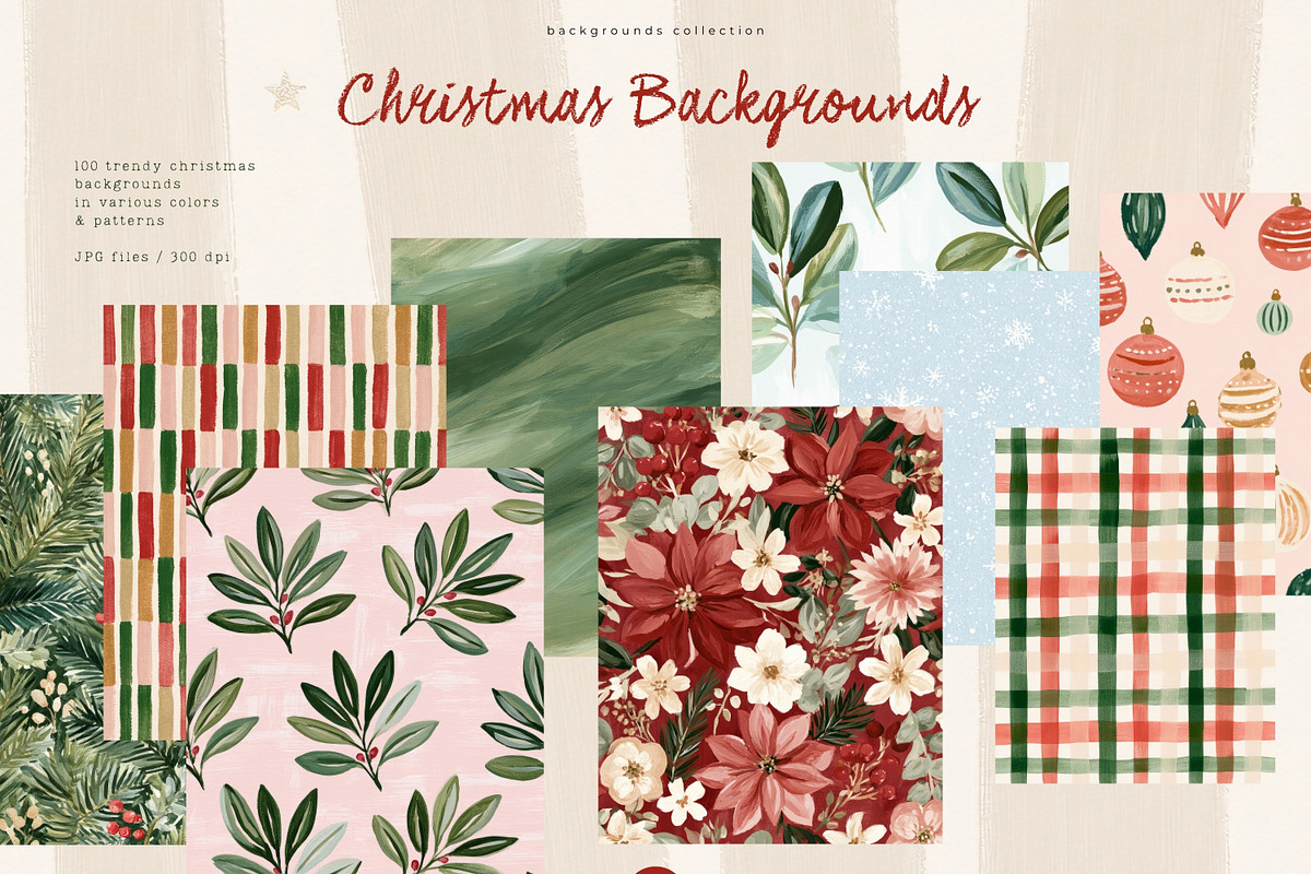 100 Christmas Backgrounds, a Background Graphic by PeDe Designs (Photo 1 of 16)