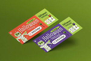 Halloween Festival Ticket, a Card Template by graphicook