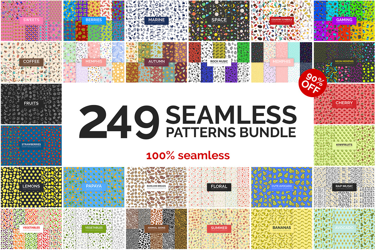 249 Seamless Patterns Bundle, a Pattern Graphic by 3Y_Design (Photo 1 of 12)