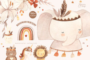 Boho nursery BUNDLE. Watercolor, an Animal Illustration by OlliArtDesign (Thumbnail 2 of 8)