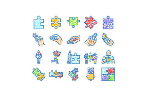 puzzle jigsaw piece, business icons, an Object Illustration by pikepicture