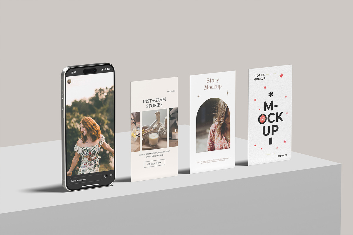 Instagram Stories Mockup, an iPhone Mockup by graphicpages (Photo 9 of 15)