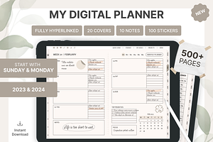 2023 2024 Digital Planner IPad