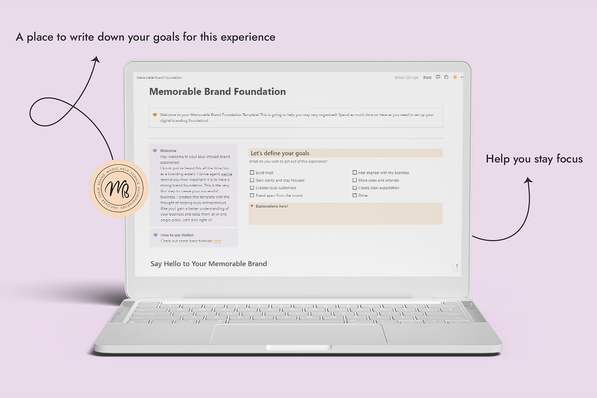 Brand Strategy Notion Template, a Websites & App Template by Studio Mellow B (Photo 3 of 4)