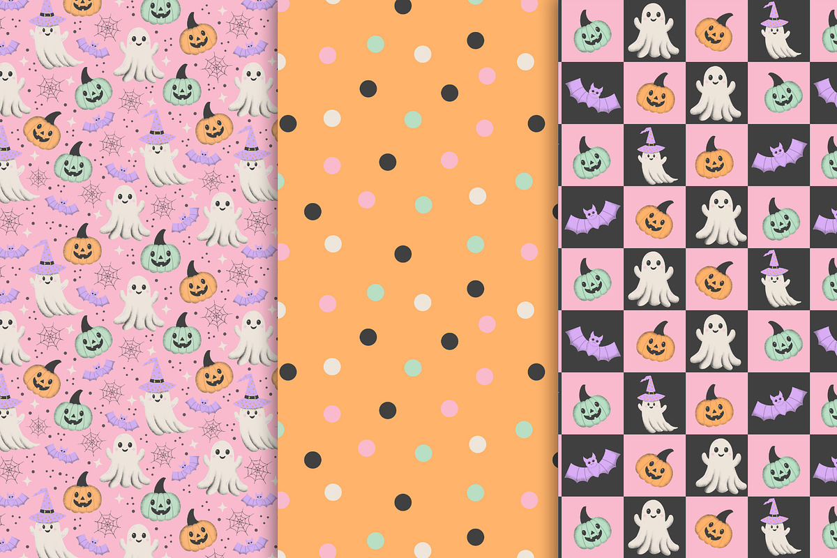 Pastel Halloween Seamless Patterns, a Pattern Graphic by The Audacious Brush (Photo 5 of 9)
