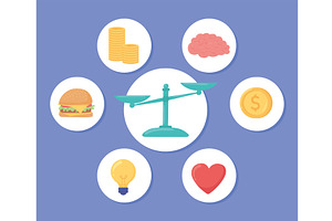 balance scale set, an Object Illustration by studiogstock