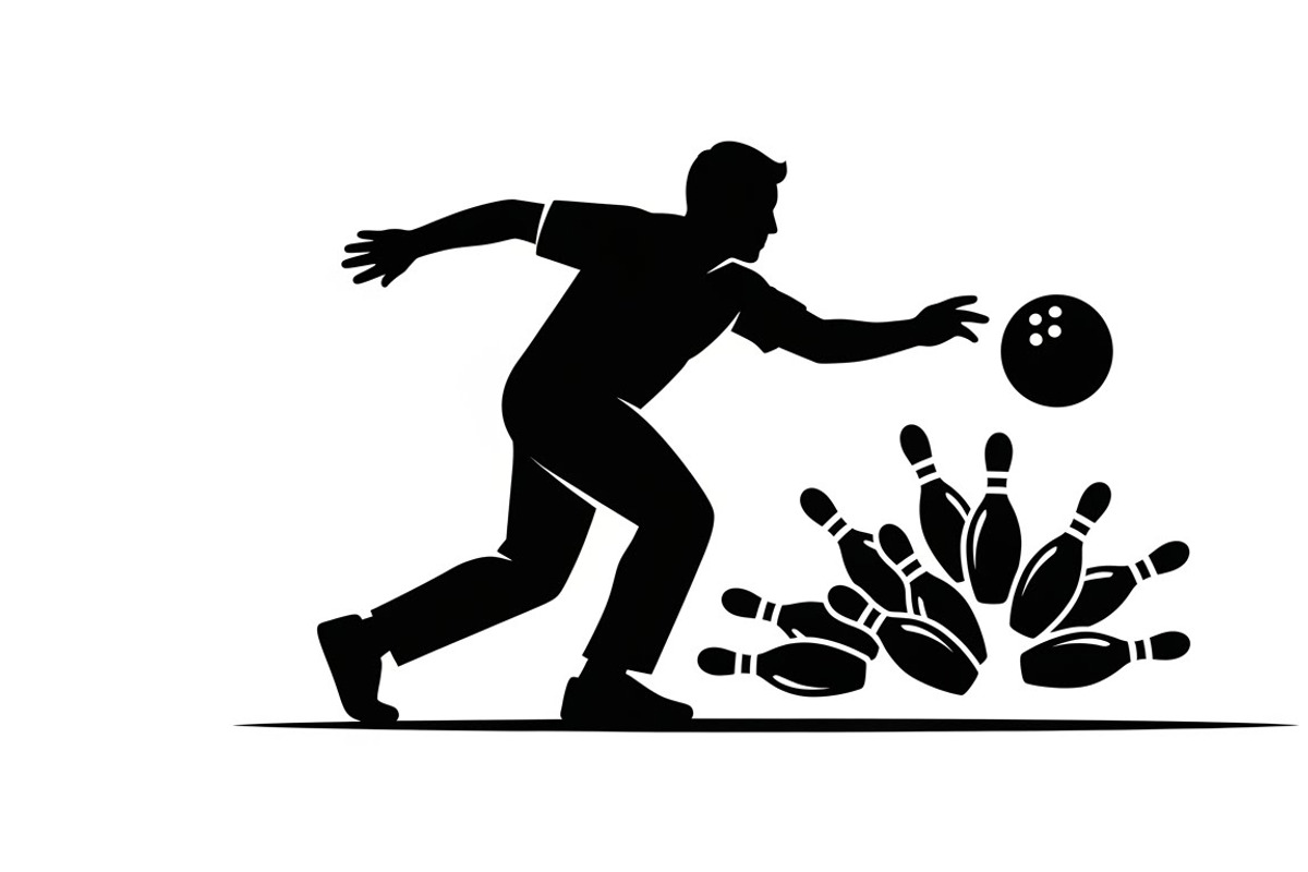 Dynamic bowling player silhouette, an Illustration by Amazin_art (Photo 24 of 31)