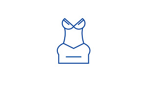 Cocktail Dress Line Icon Concept