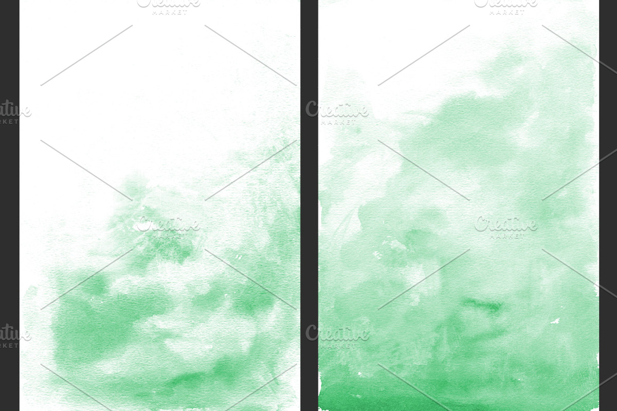 Green Ombre Watercolor Backgrounds, a Texture Graphic by M. by mprintly (Photo 2 of 6)