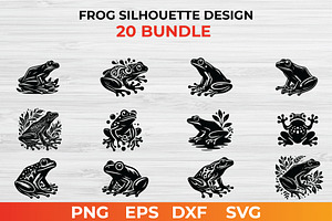 Frog Silhouette Design bundle, an Animal Illustration by bossdesigner