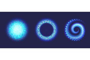 Glowing halftone circles. Neon, an Illustration by winwin.art