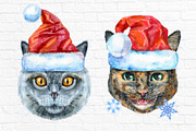 Christmas cats, an Animal Illustration by Watercolor fantasy (Thumbnail 2 of 7)