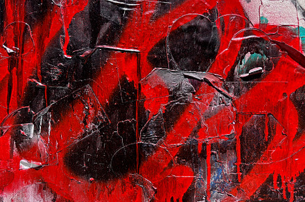 Layered red graffiti texture, an Abstract Photo by Sick Optix