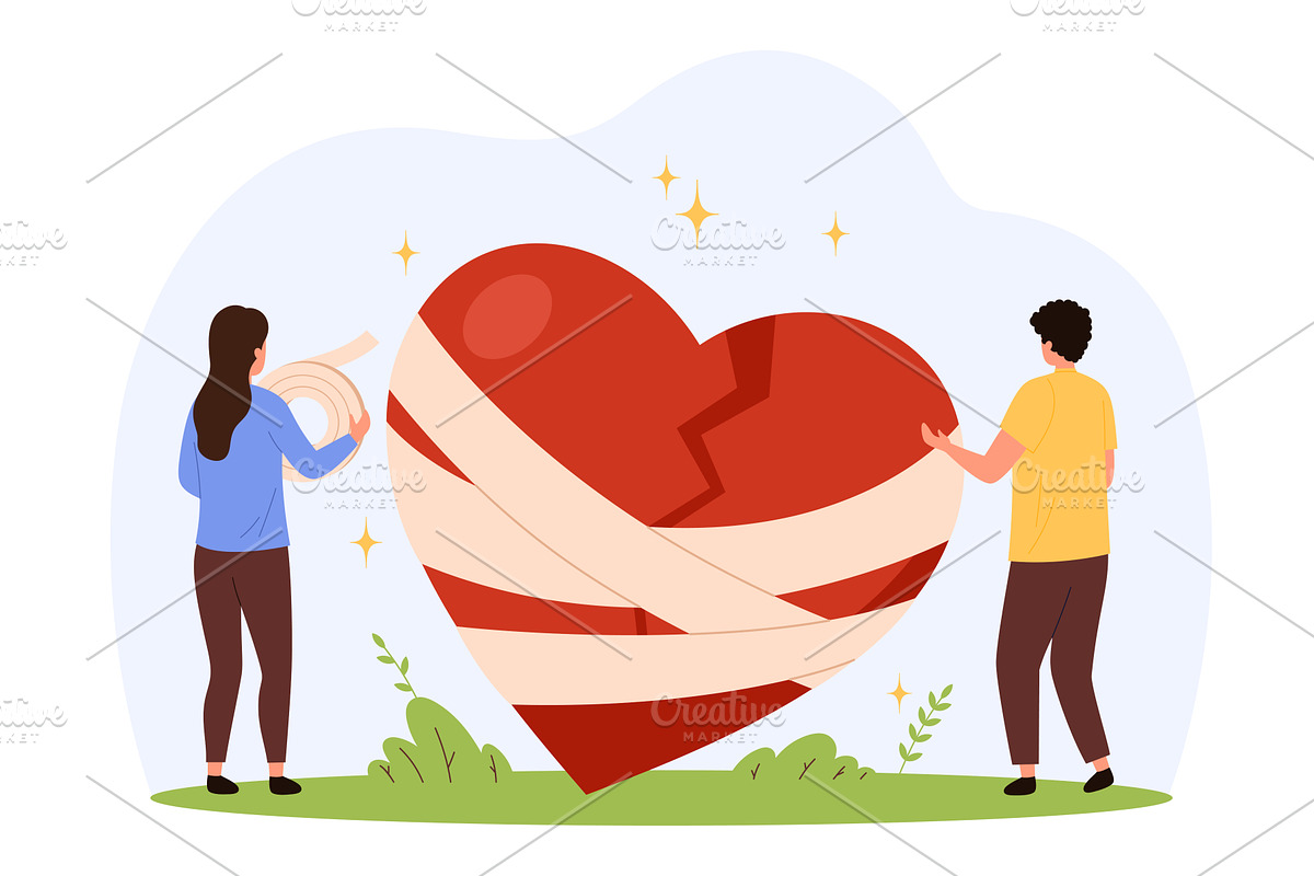 Relationship Repair Concept with, an Object Illustration by Flashvector