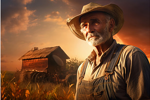 Stoic American Farmer. Generate Ai