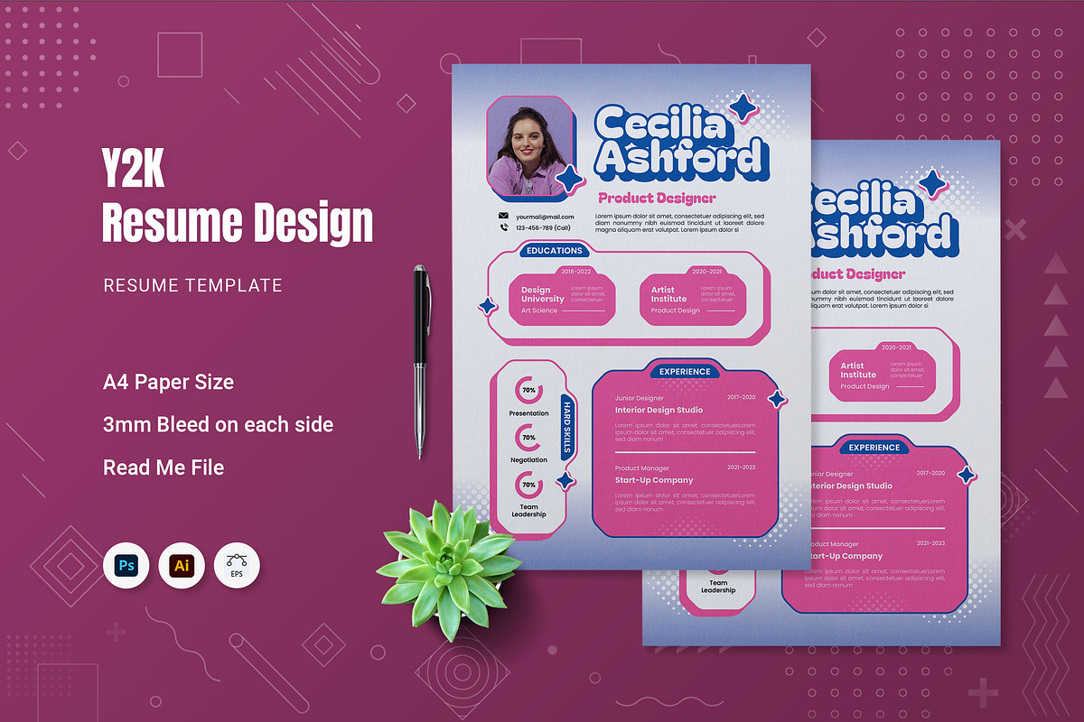 Y2k Resume, a Resume Template by Fannan Studio (Photo 1 of 2)