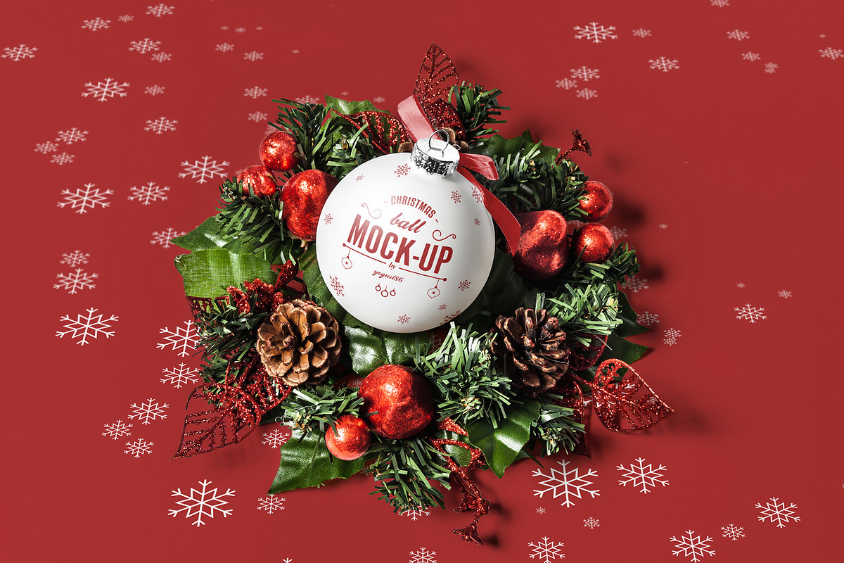 Christmas Ball Mock-up, a Merchandise Mockup by Yogurt86 (Photo 5 of 13)