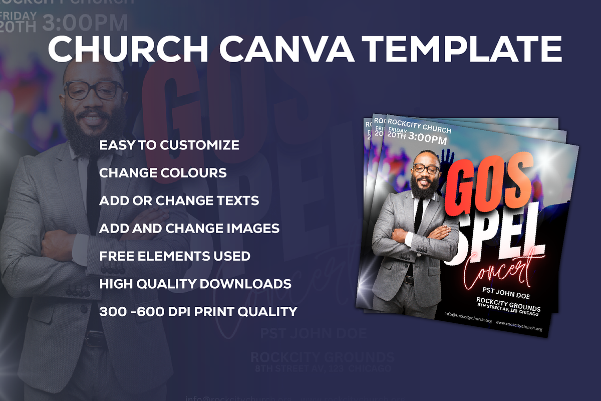 Church Flyer Canva Template, a Social Media Template by Sipi_Graphics (Photo 2 of 3)