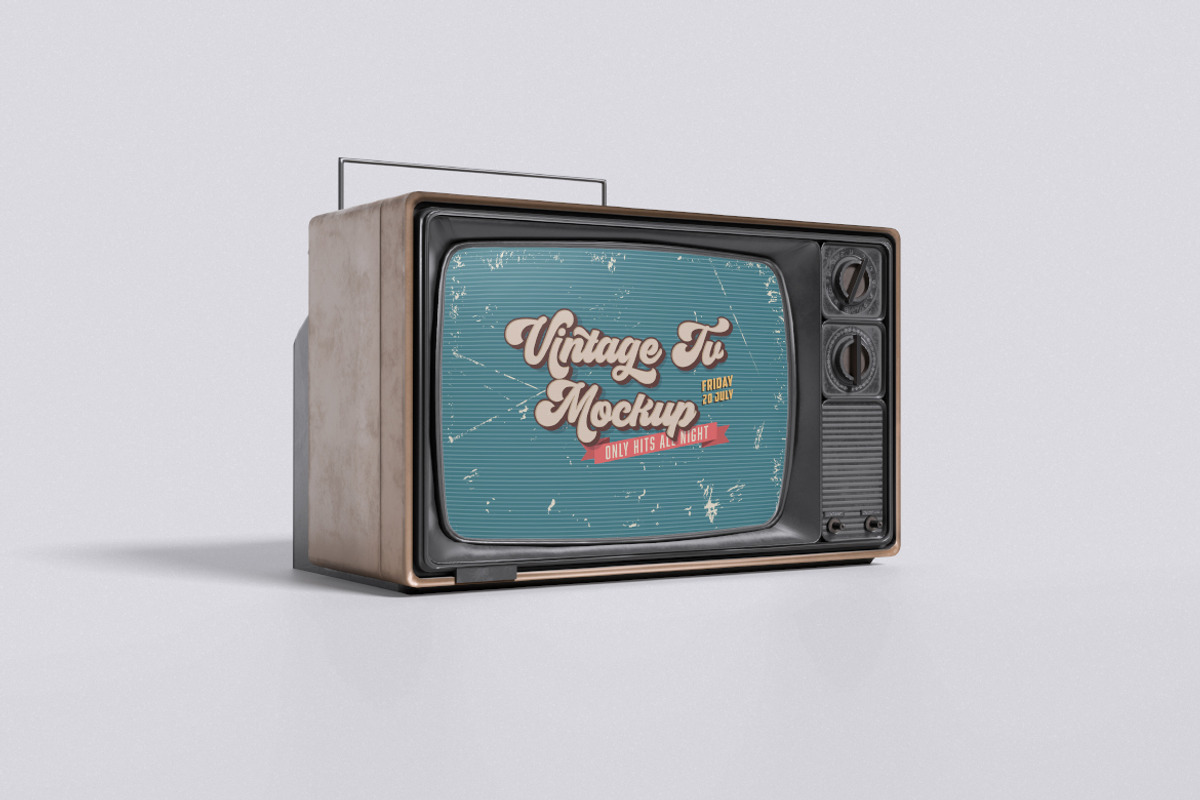 Retro TV Mockup Bundle Set, an Advertising Mockup by Rielismee (Photo 3 of 5)