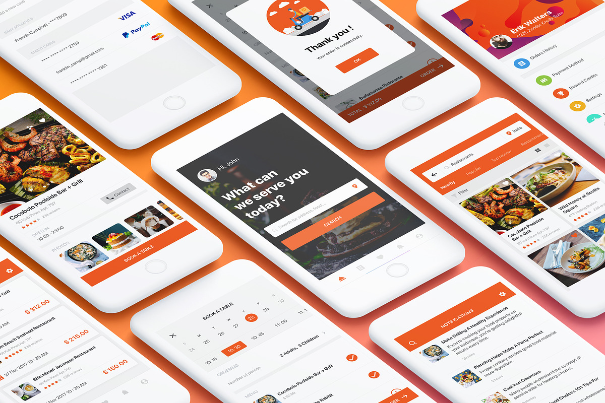 Food Mobile App UI Kit, an App Template by hoangpts (Photo 1 of 4)
