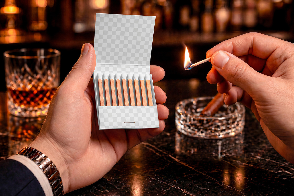 Matchbook Mockup, a Packaging Mockup by Country4k (Photo 2 of 3)