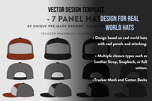 Hat Template - 7 Panel Hat