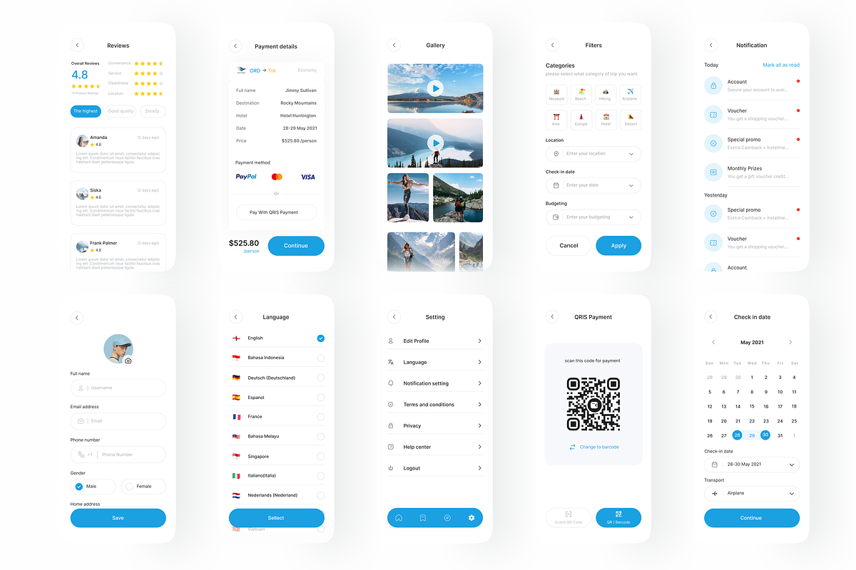 Alcazar - Traveling  ui kit Mobile, an UI Kit Template by Korsa Agency (Photo 4 of 6)