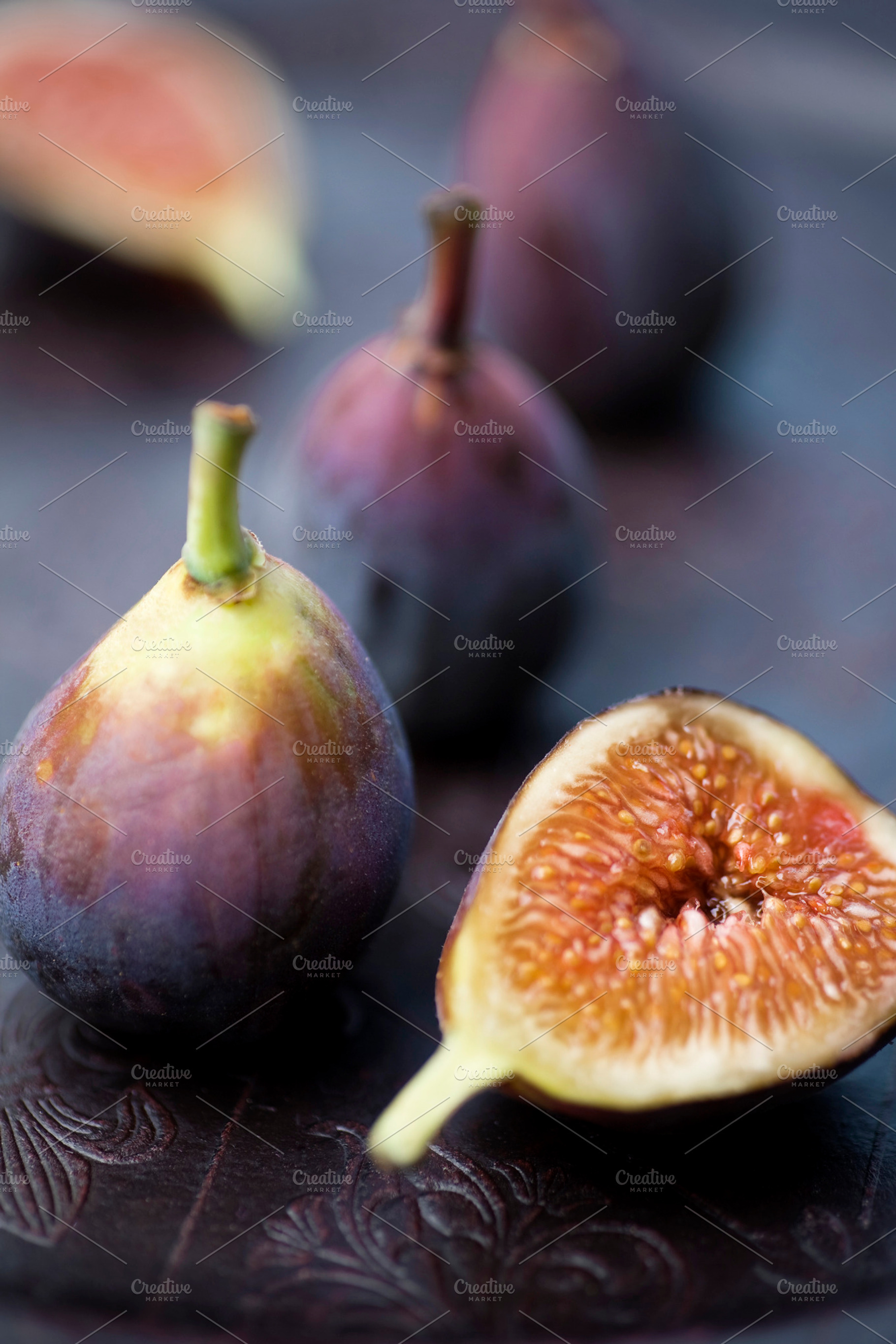 Purple Figs Featuring Purple Fig And Plate