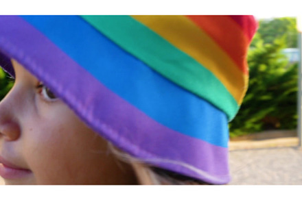A girl and a woman in rainbow lgbtq