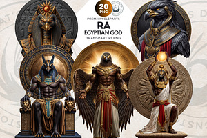 Ra Egyptian God clipart Set, a Person Illustration by ThatsDesignArt